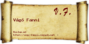 Vágó Fanni névjegykártya