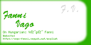 fanni vago business card